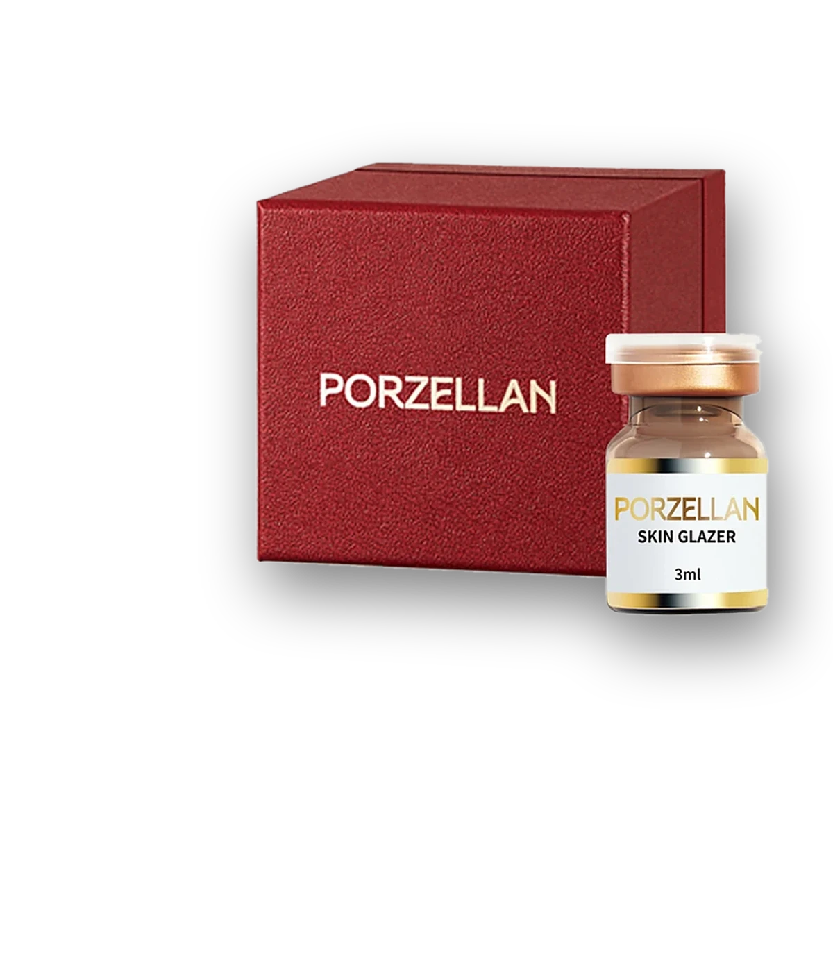 ポゼラン スキングレイザー(PORZELLAN SKIN GLAZER)3ml バイアルと専用パッケージ